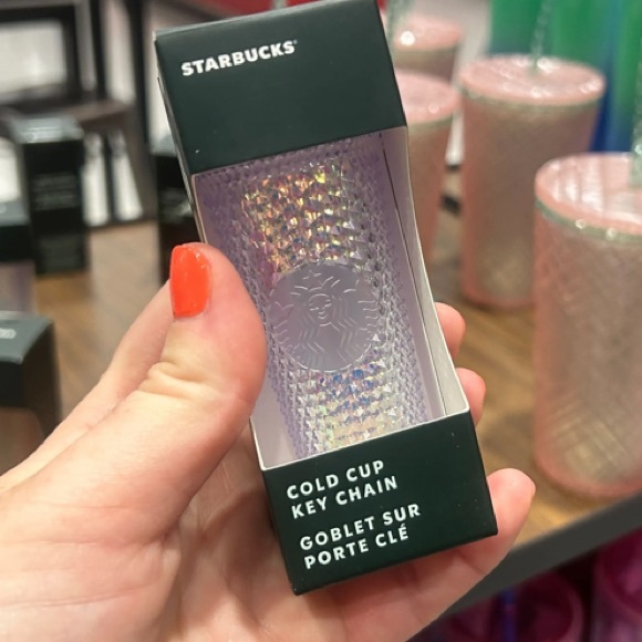 Starbucks Unicorn Bling Iridescent Studded Tumbler Cup 24oz & Matching Keychain - Picture 11 of 13
